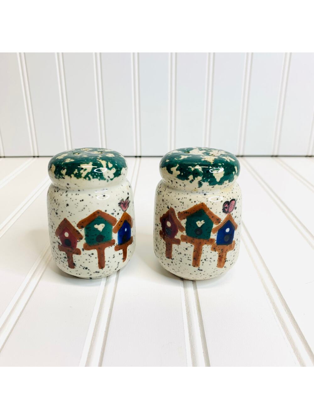 Gibson Birdhouse Pattern Salt & Pepper Shakers 1990s